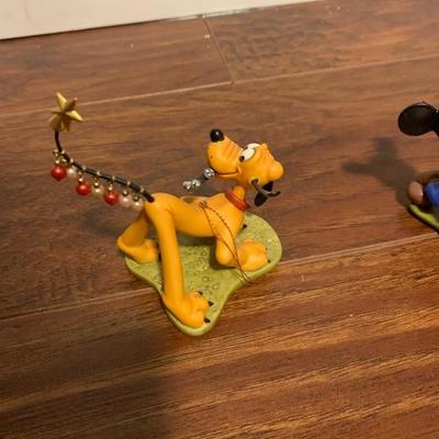Mickey and Pluto vintage Christmas ornaments 