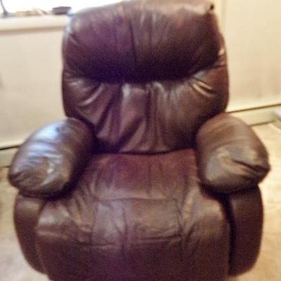 H-12  BROWN LEATHER RECLINER