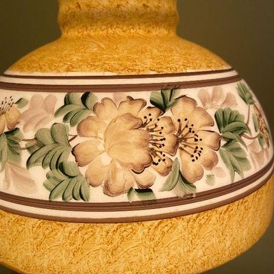 B8: Handpainted Glass and Brass Electric Lamp (Gone with the Wind style)