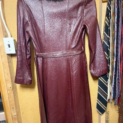 BC8: Leather Coat With Fur Collar