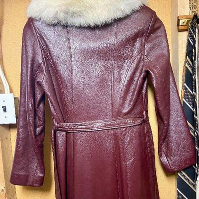 BC8: Leather Coat With Fur Collar