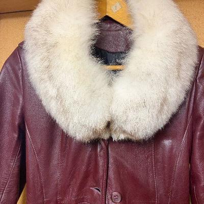 BC8: Leather Coat With Fur Collar