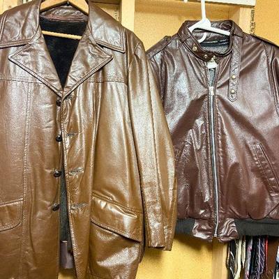BC10: Pair Of mens Leather Coats Size M/L