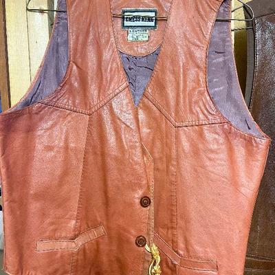 BC12: Pair Of Mens Leather Vest Size M/L