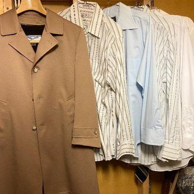 BC16: Vintage Mens Dress Shirts and Overcoat