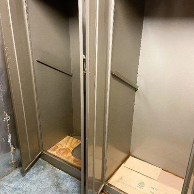 BC28:Pair Of Two Tan Metal Lockers