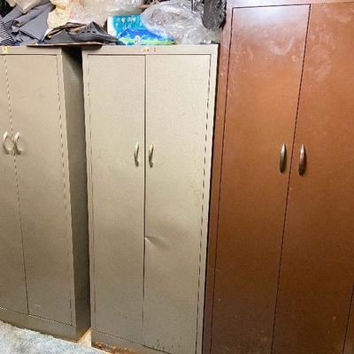 BC28:Pair Of Two Tan Metal Lockers