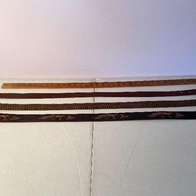 M82: Lot Of Brown Leather Belts