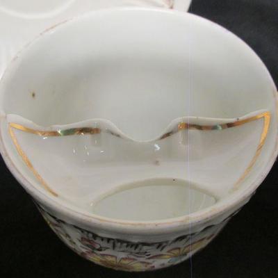 5-116 Tea Cups with Mustache protector and saucers  