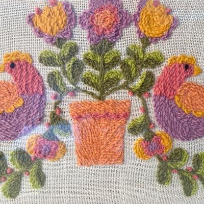 M71: Vintage Needlepoint Partridges Wall Art