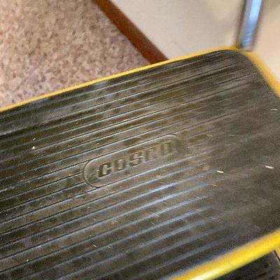 K101: Vintage Cosco Yellow Kitchen Stool/ Step Ladder