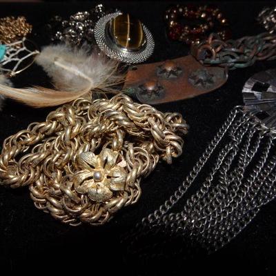 Misc. Pendant Necklaces, Statement Jewelry, MCM, Gold & Silver Tone Lot 22, Dream Catcher, Tigers Eye, Sarah Coventry 