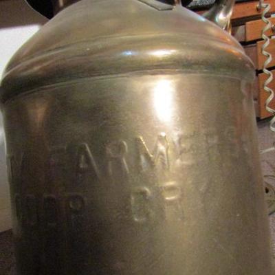 B-5  BRASS COLORED VINTAGE MILK CAN