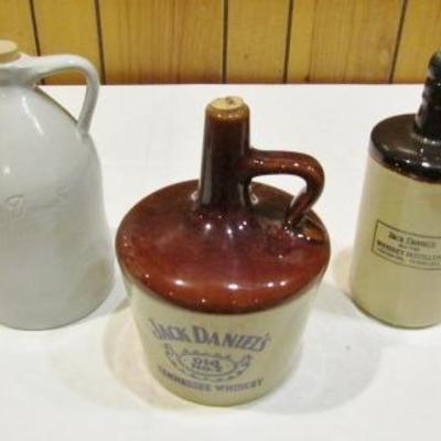 H-17  JACK DANIELS CLAY JUGS & BOTTLE