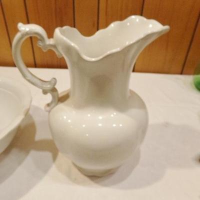 H-40  ANTIQUE BOWL & PITCHER