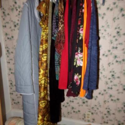 H-56  LADIES CLOTHES AND PORTABLE CLOSET