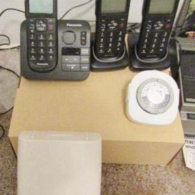 H-64  HEADPHONES, CORDLESS PHONES, MUSICAL COIN BANK AND MORE