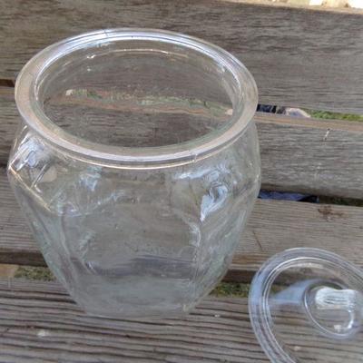 LOT 108  LARGE GLASS "PLANTERS PEANUTS" CONTAINER