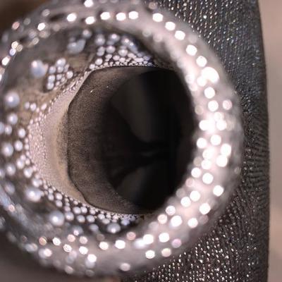 Unique sparkly vintage silver vase