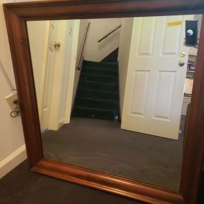 Heavy wood frame mirror