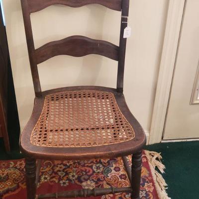 Vintage ladderback woven chair