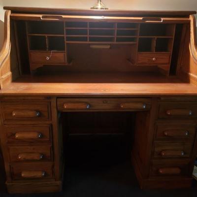 Oak RollTop Desk