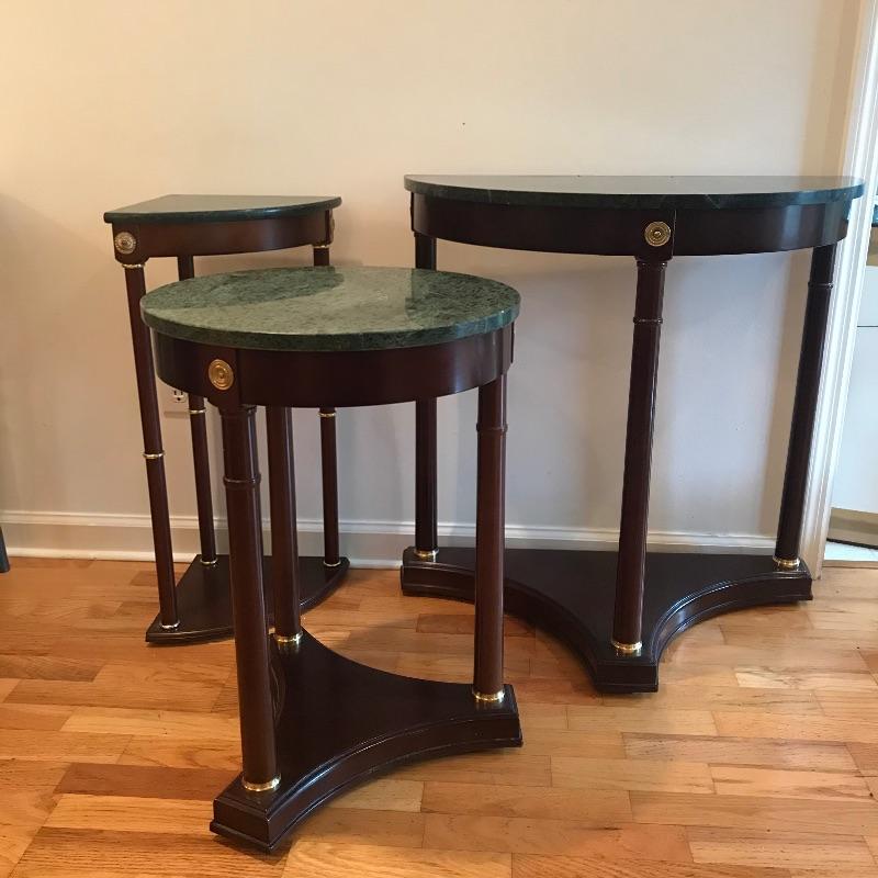 Lot 1 3 Stone Topped Accent Tables