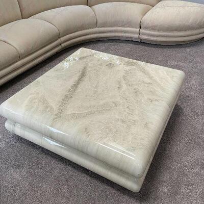 L1: large Square Marble- Like Coffee Table