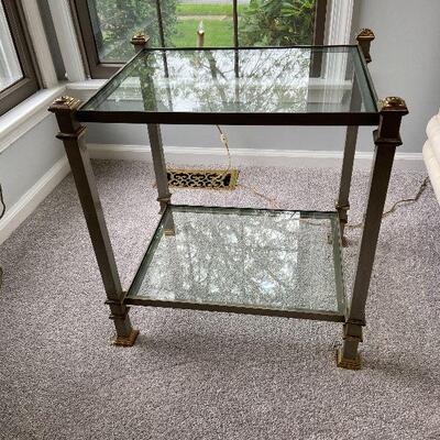 L2: Metal and Glass 2-Tier Side table