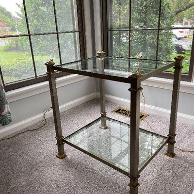 L2: Metal and Glass 2-Tier Side table
