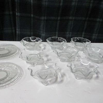 Lot 52 - Clear Glass Dessert Bowls & Plates