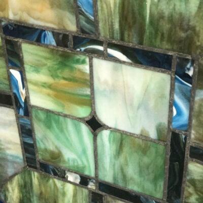 L5: Large Square Antique Stained Glass Panel, 1 of 3