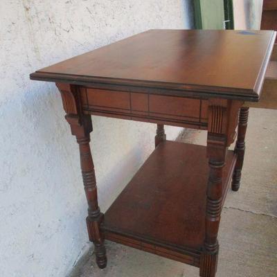 Lot 75 - Mahogany Solid Wood Side Table With Drawer