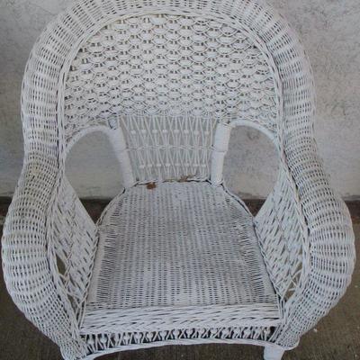 Lot 98 - White Wicker Chair 
