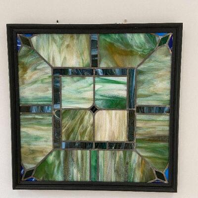 L13: Large Square Antique Stained Glass Pane - 1 of 3 Available