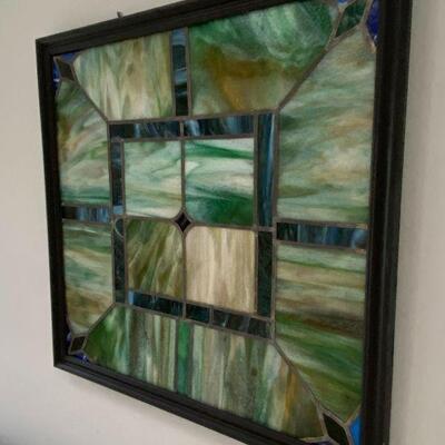 L13: Large Square Antique Stained Glass Pane - 1 of 3 Available