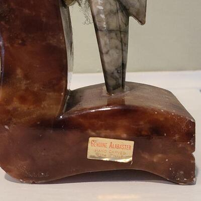 F1 Alabaster Owl Bookend & Sculpted Metal Tree On Quartz Base