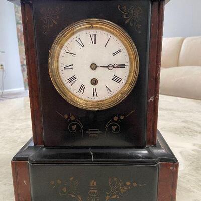 L14: Heavy, Solid, Antique Marble Mantle Clock