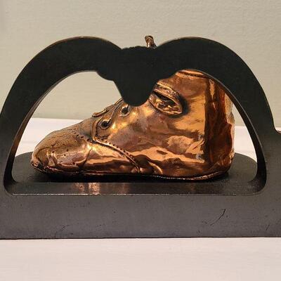 F2: Bronze Baby Shoe Bookends