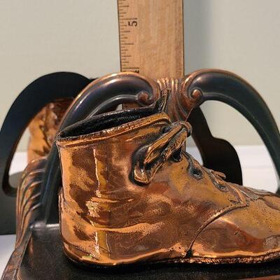 F2: Bronze Baby Shoe Bookends