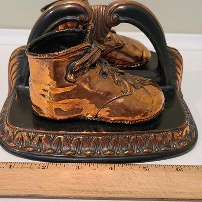 F2: Bronze Baby Shoe Bookends