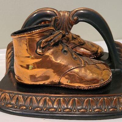 F2: Bronze Baby Shoe Bookends