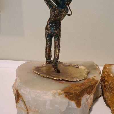 F4: Curtis Jere 1977 Gold Bookends on Marble