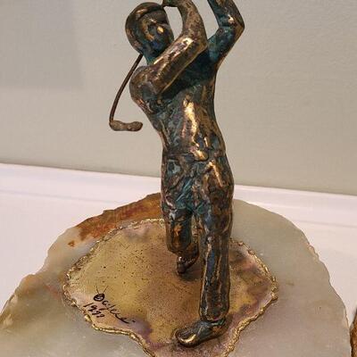 F4: Curtis Jere 1977 Gold Bookends on Marble