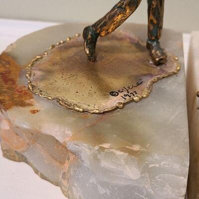 F4: Curtis Jere 1977 Gold Bookends on Marble
