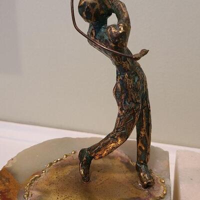 F4: Curtis Jere 1977 Gold Bookends on Marble