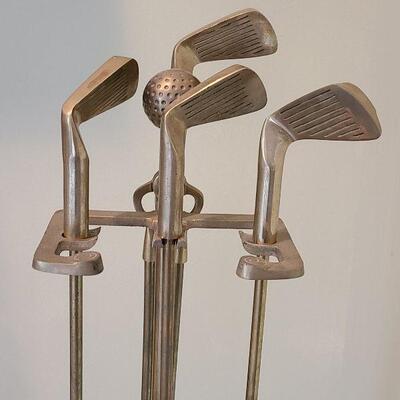 F5: Brass Golf Fireplace Irons