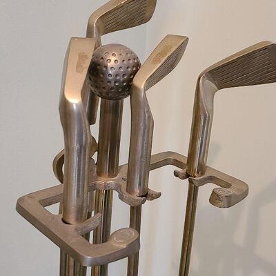 F5: Brass Golf Fireplace Irons