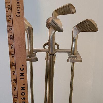F5: Brass Golf Fireplace Irons