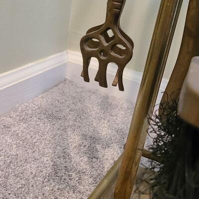 F5: Brass Golf Fireplace Irons